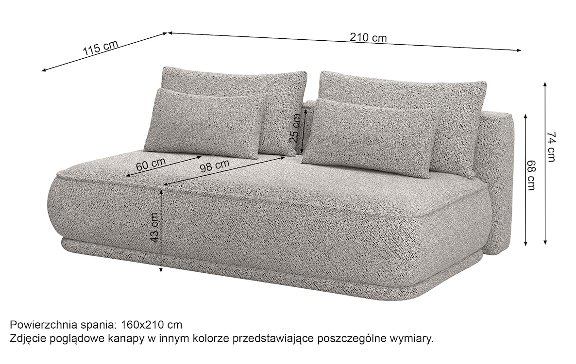 Kanapa rozkładana trzyosobowa Leanno z pojemnikiem miedziana boucle  - zdjęcie 9