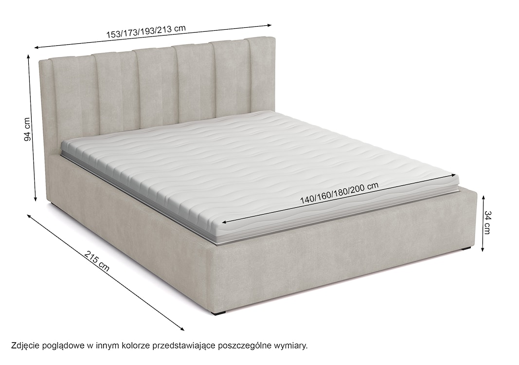 Łóżko tapicerowane 160x200 cm Walence z pojemnikiem stelaż metalowy beżowe welur hydrofobowy  - zdjęcie 6