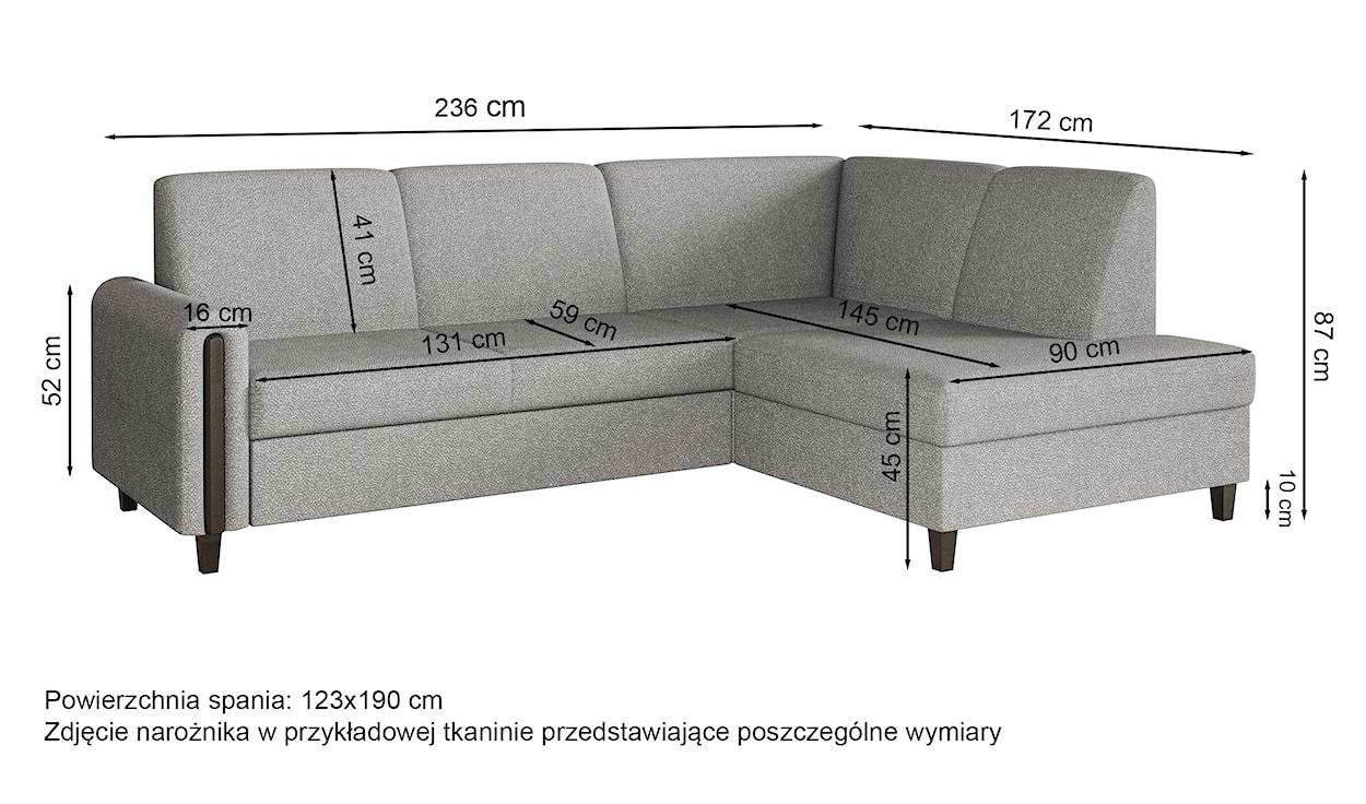 Narożnik z funkcją spania Majla L-kształtny lewostronny z pojemnikiem jasnobeżowy boucle  - zdjęcie 8