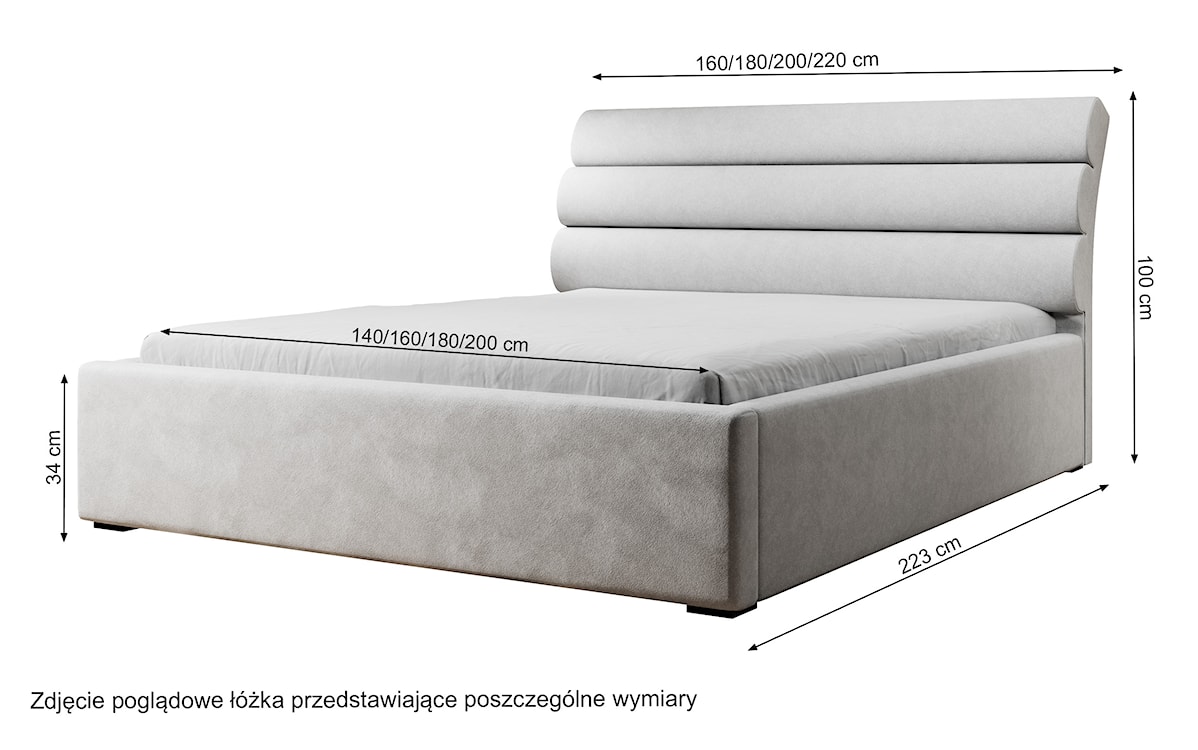 Łóżko tapicerowane 160x200 cm Havneby z pojemnikiem hydrofobowe granatowe  - zdjęcie 6