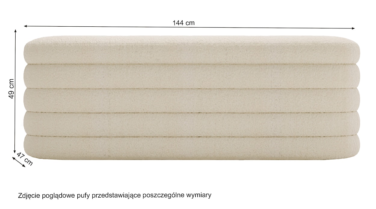 Pufa Lumeno z pojemnikiem szara boucle  - zdjęcie 4