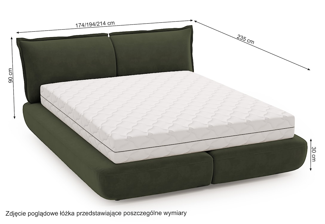 Łóżko tapicerowane 140x200 cm Borbela turkusowe łatwoczyszczące  - zdjęcie 7