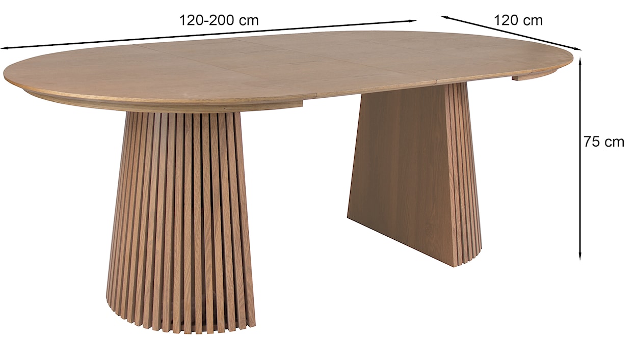 Stół rozkładany Formisty 120-200x120 cm lamele dąb naturalny  - zdjęcie 10