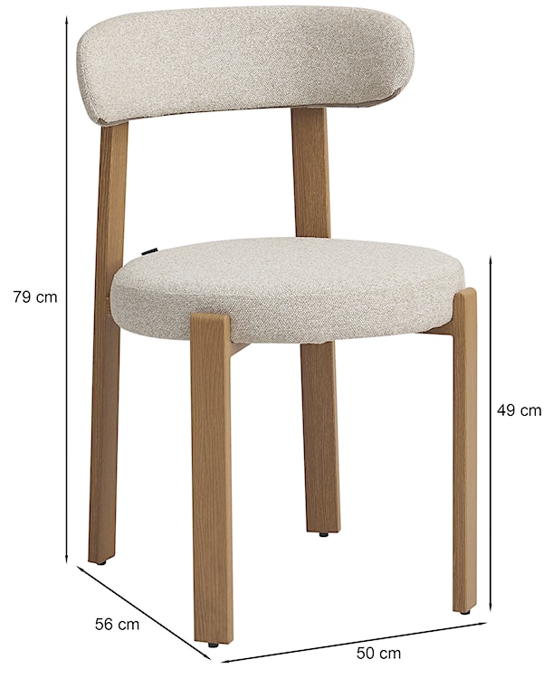 Krzesło tapicerowane do jadalni Afinatte beżowe boucle  - zdjęcie 10
