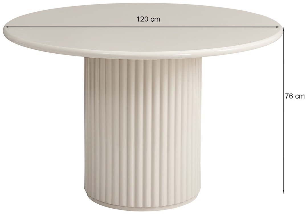 Stół okrągły do jadalni Prinise 120 cm zielony wysoki połysk  - zdjęcie 6