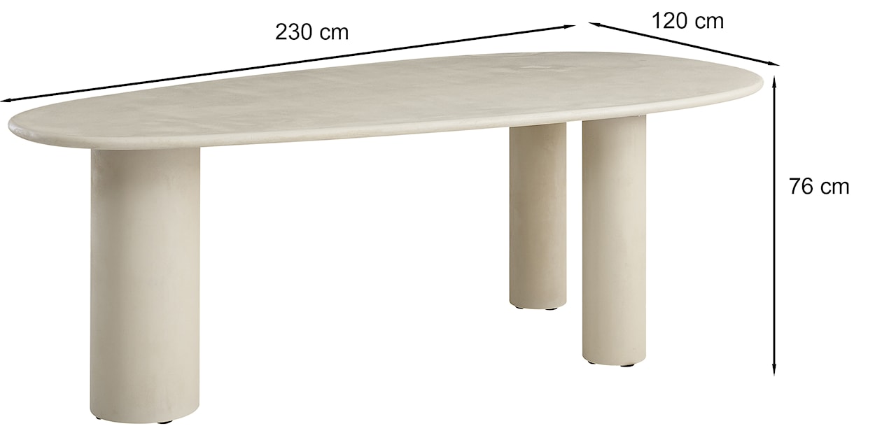 Stół do jadalni Innations 230x120 cm szaro-beżowy z efektem mikrocementu  - zdjęcie 11