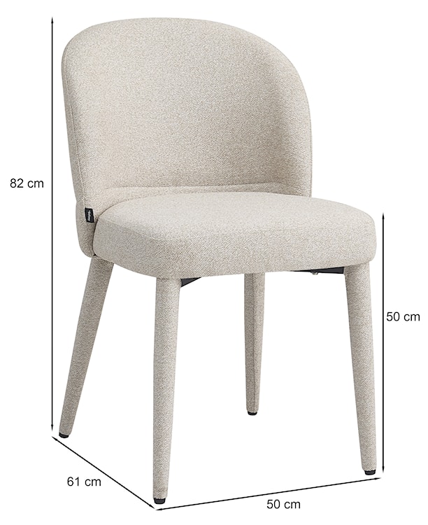 Krzesło tapicerowane do jadalni Coases jasnoszare boucle  - zdjęcie 10