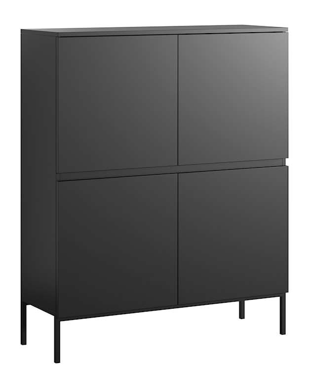 Komoda wysoka Bemmi 100 cm czarna z czarnymi nogami  - zdjęcie 2