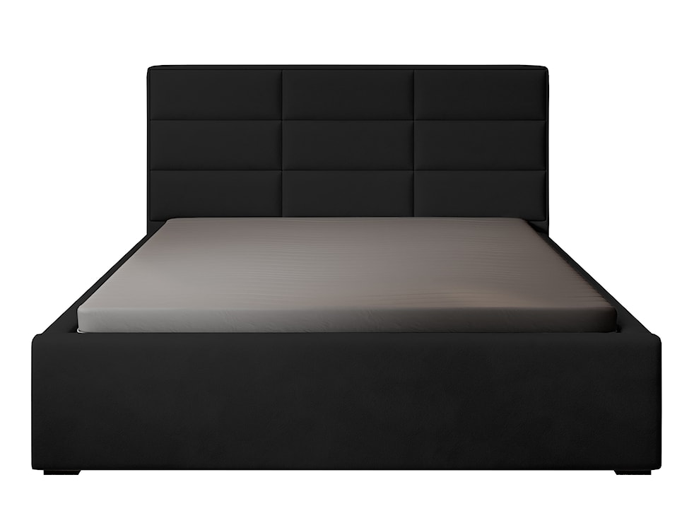 Łóżko tapicerowane 180x200 cm Suvereto z pojemnikiem hydrofobowe czarne  - zdjęcie 4