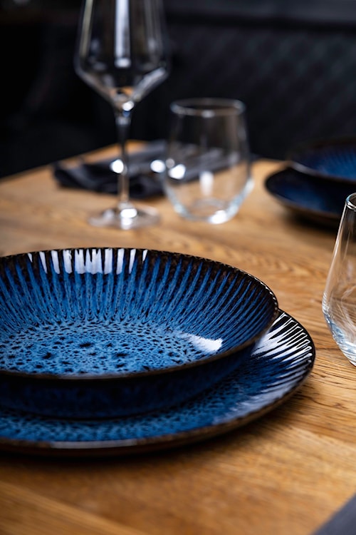 Talerz płytki Cosmos 27,5 cm ceramiczny niebieski  - zdjęcie 2