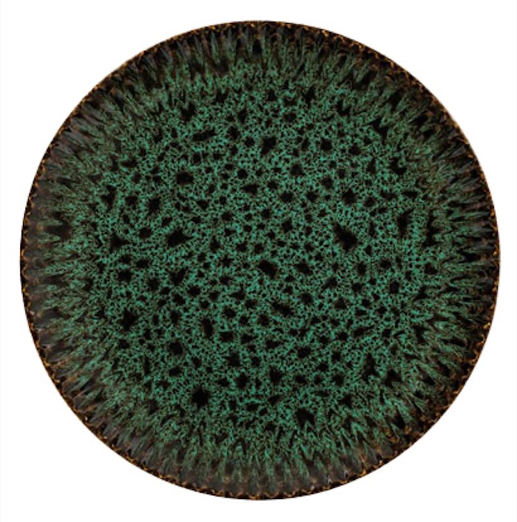 Talerz płytki Jade 21 cm ceramiczny ciemnozielony 