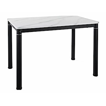 Stół do jadalni Skast prostokątny 110x70 cm biały marmur/ czarny mat