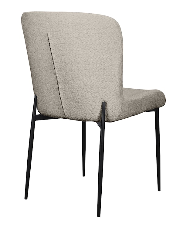 Krzesło tapicerowane Neul jasnoszara bouclé na czarnych nogach  - zdjęcie 6