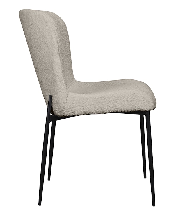 Krzesło tapicerowane Neul jasnoszara bouclé na czarnych nogach  - zdjęcie 5