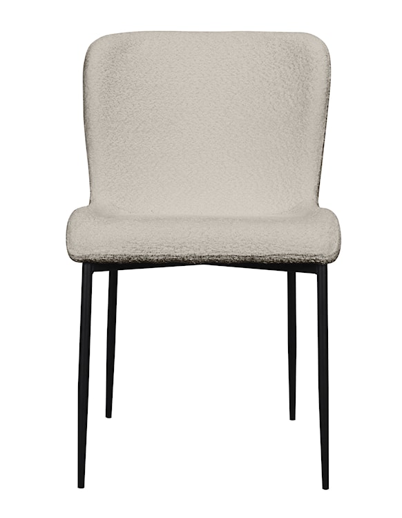 Krzesło tapicerowane Neul jasnoszara bouclé na czarnych nogach  - zdjęcie 4
