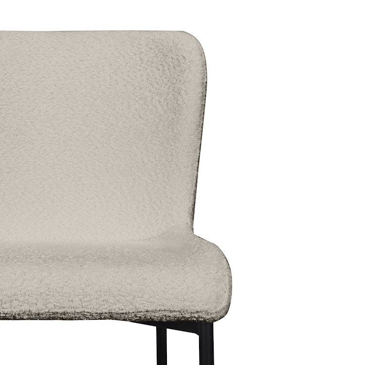 Krzesło tapicerowane Neul jasnoszara bouclé na czarnych nogach  - zdjęcie 3