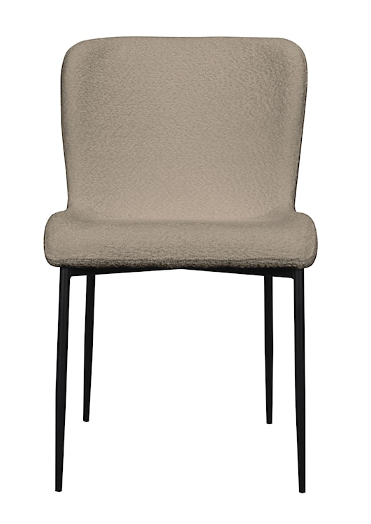 Krzesło tapicerowane Neul szarobeżowa bouclé na czarnych nogach  - zdjęcie 4