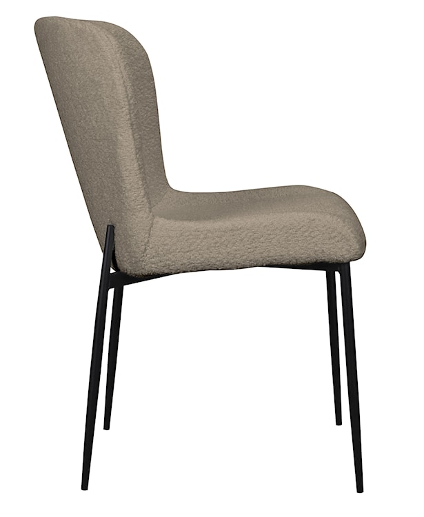 Krzesło tapicerowane Neul szarobeżowa bouclé na czarnych nogach  - zdjęcie 5