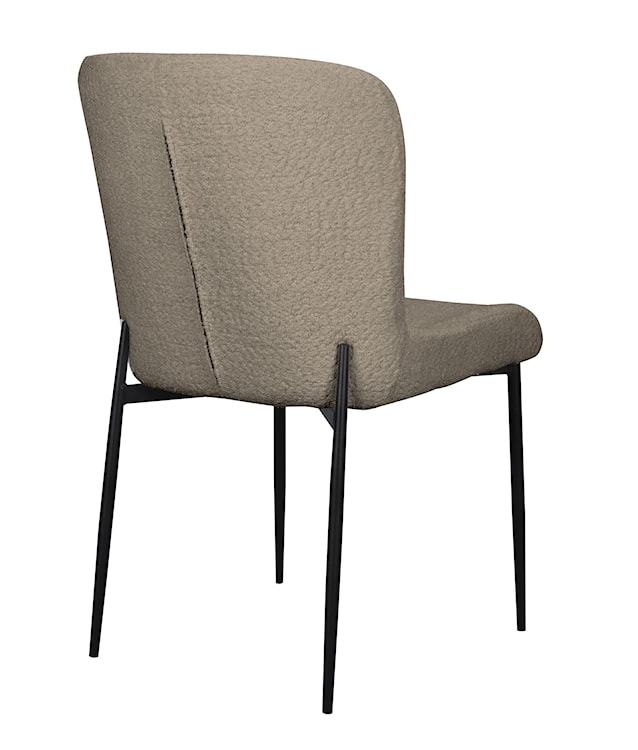 Krzesło tapicerowane Neul szarobeżowa bouclé na czarnych nogach  - zdjęcie 6