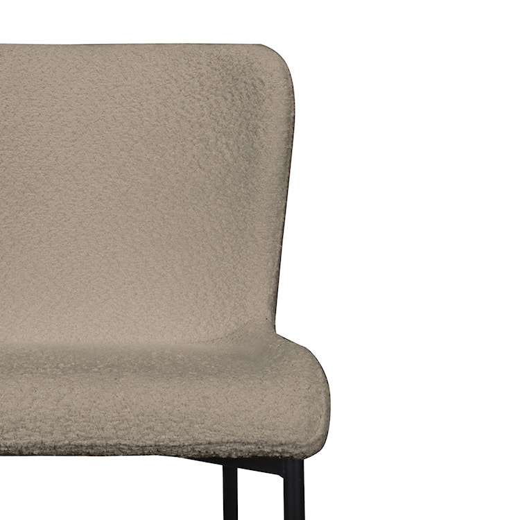 Krzesło tapicerowane Neul szarobeżowa bouclé na czarnych nogach  - zdjęcie 3
