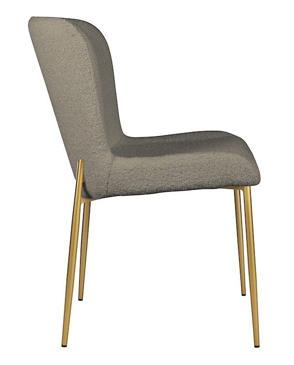 Krzesło tapicerowane Neul szarobeżowa bouclé na złotych nogach  - zdjęcie 5