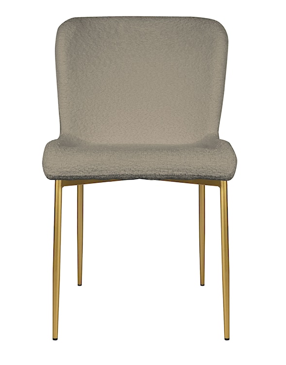 Krzesło tapicerowane Neul szarobeżowa bouclé na złotych nogach  - zdjęcie 4