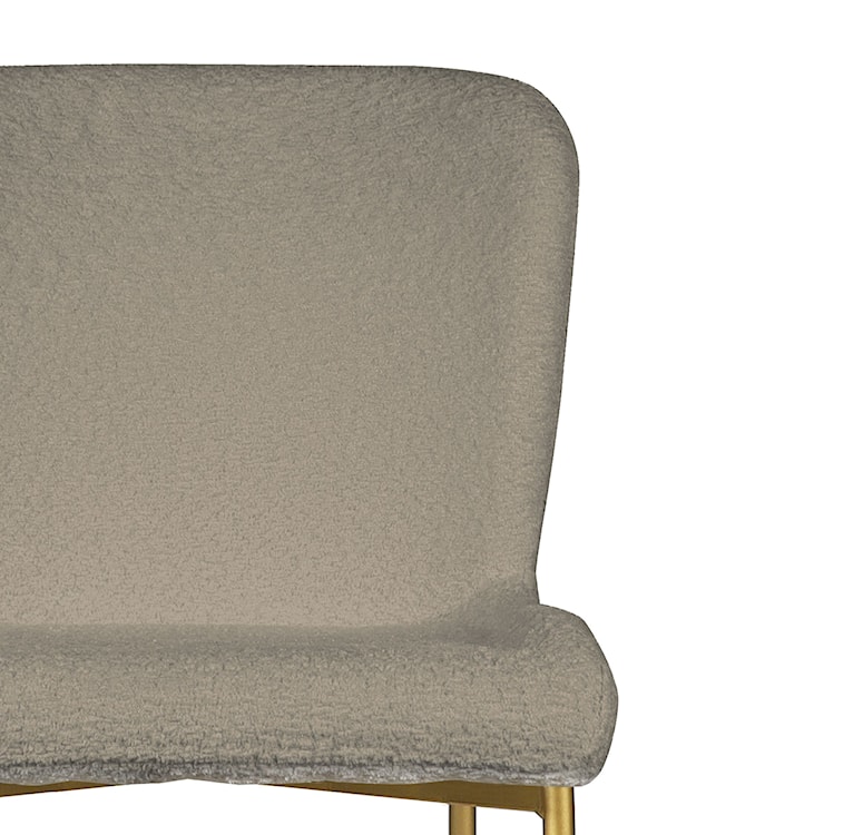 Krzesło tapicerowane Neul szarobeżowa bouclé na złotych nogach  - zdjęcie 3