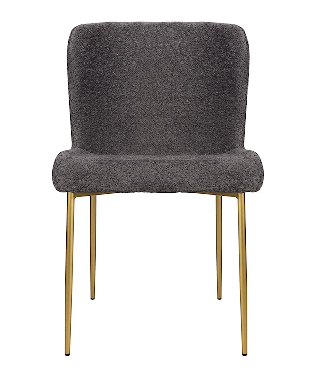 Krzesło tapicerowane Neul szara bouclé na złotych nogach  - zdjęcie 4