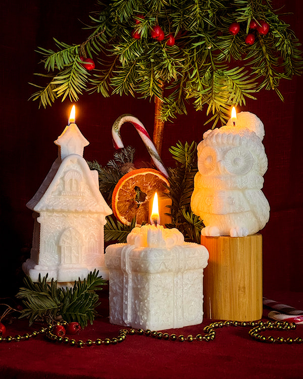 Świeca z wosku palmowego Christmas Prezent 320 g  - zdjęcie 3