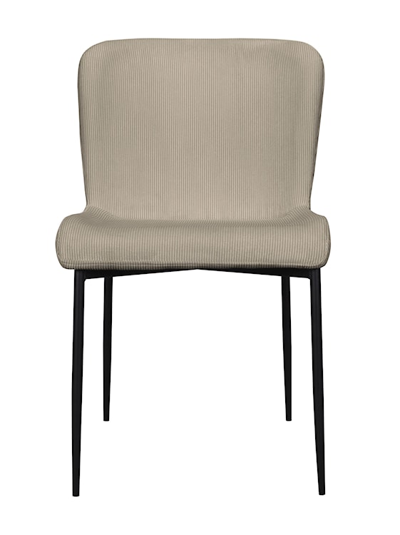 Krzesło tapicerowane Neul perłowa szarość sztruks na czarnych nogach  - zdjęcie 4