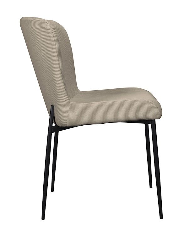 Krzesło tapicerowane Neul perłowa szarość sztruks na czarnych nogach  - zdjęcie 5