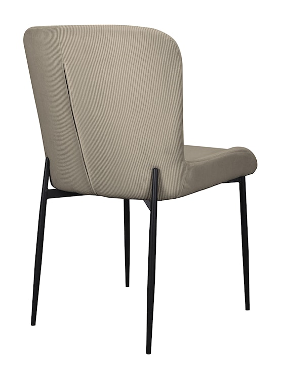 Krzesło tapicerowane Neul perłowa szarość sztruks na czarnych nogach  - zdjęcie 6