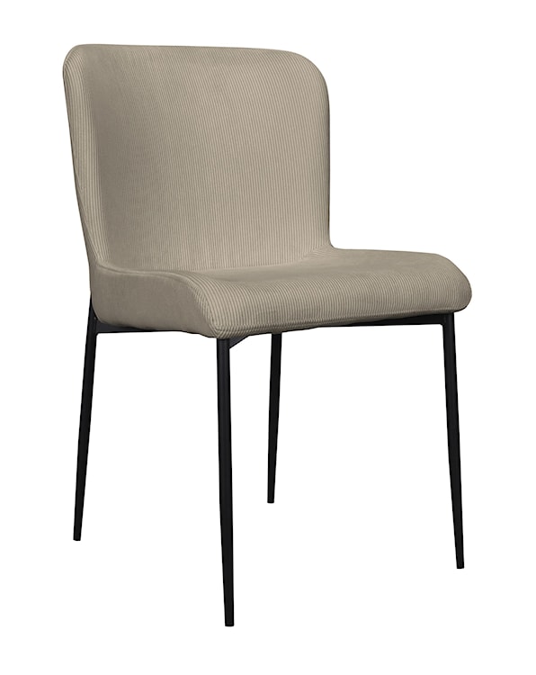 Krzesło tapicerowane Neul perłowa szarość sztruks na czarnych nogach