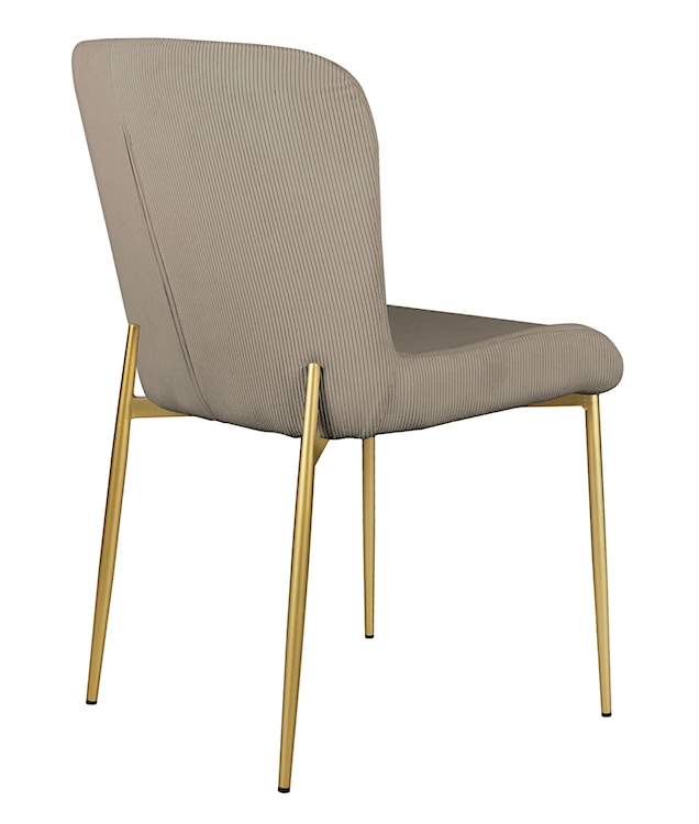 Krzesło tapicerowane Neul perłowa szarość sztruks na złotych nogach  - zdjęcie 6
