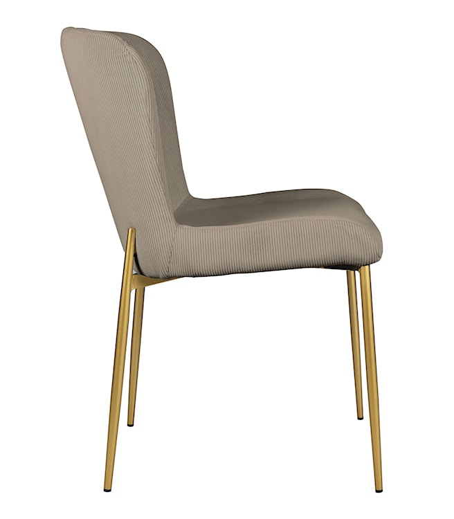 Krzesło tapicerowane Neul perłowa szarość sztruks na złotych nogach  - zdjęcie 5