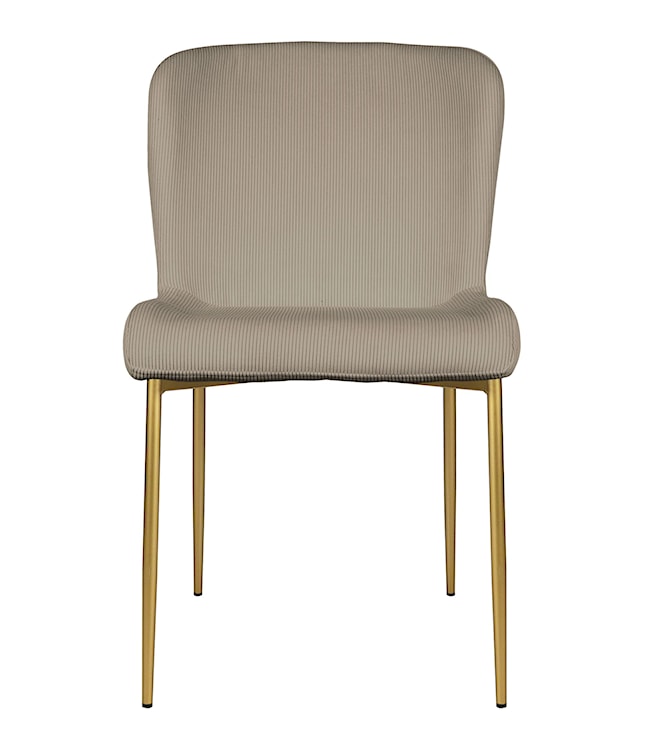 Krzesło tapicerowane Neul perłowa szarość sztruks na złotych nogach  - zdjęcie 4