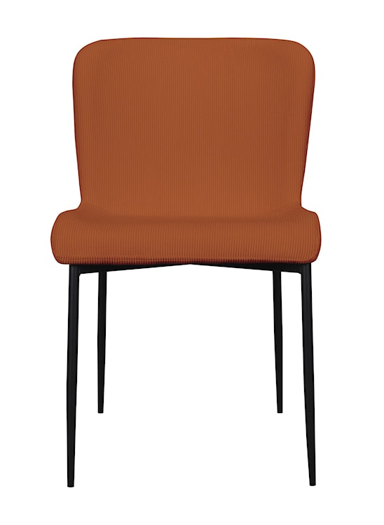 Krzesło tapicerowane Neul rudy sztruks na czarnych nogach  - zdjęcie 4