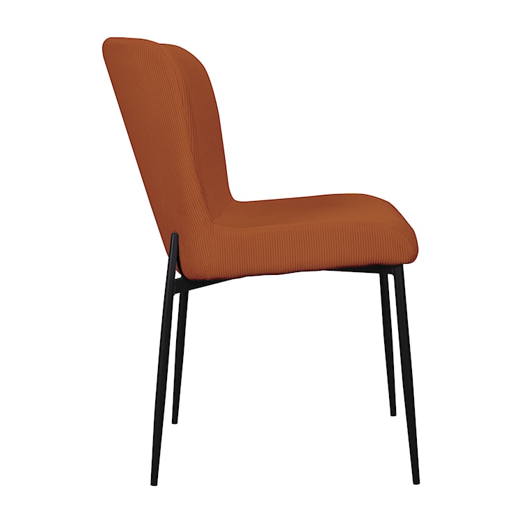 Krzesło tapicerowane Neul rudy sztruks na czarnych nogach  - zdjęcie 5