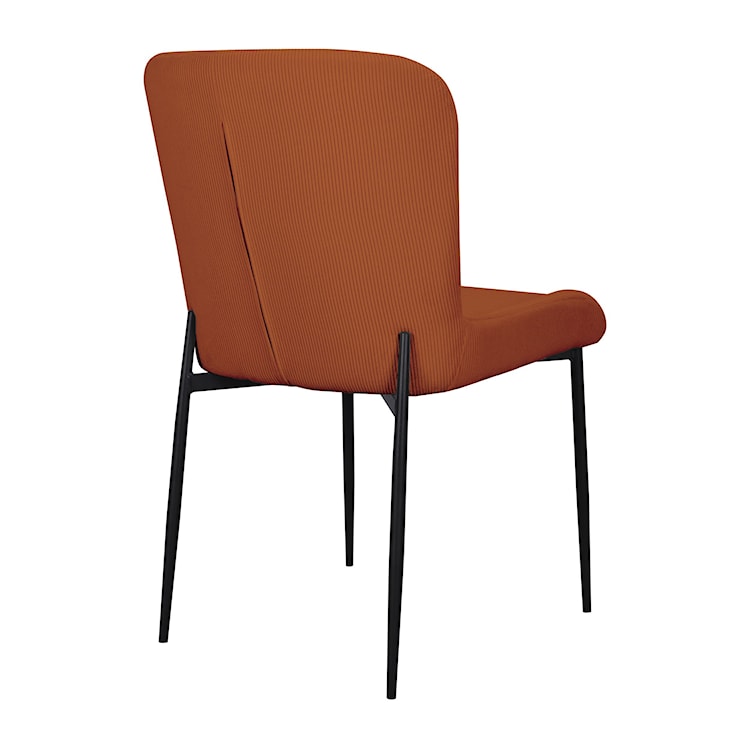 Krzesło tapicerowane Neul rudy sztruks na czarnych nogach  - zdjęcie 6