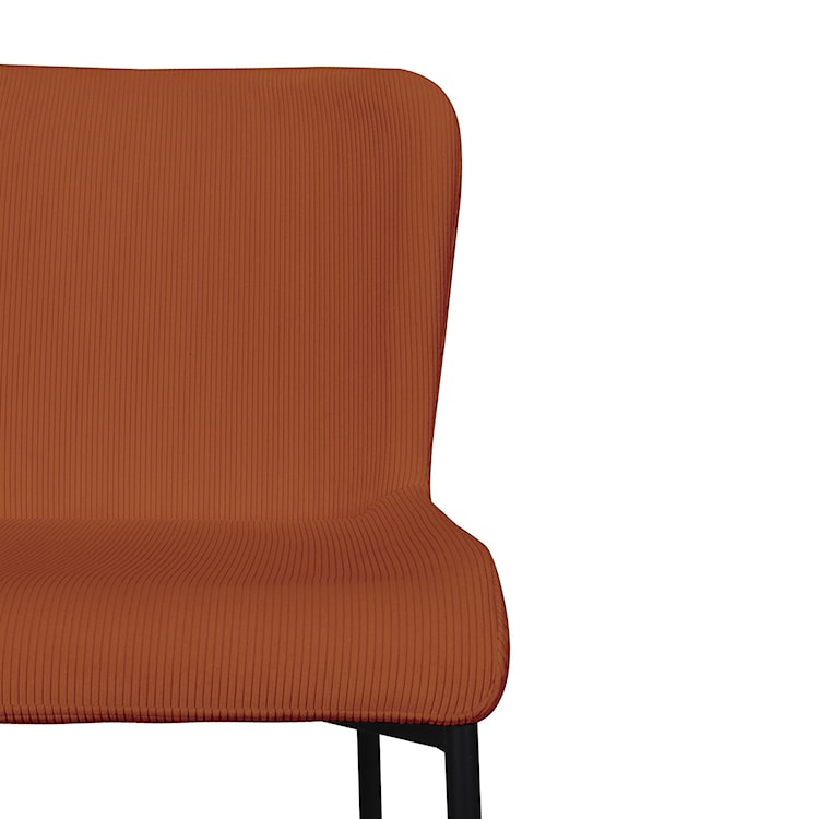 Krzesło tapicerowane Neul rudy sztruks na czarnych nogach  - zdjęcie 3
