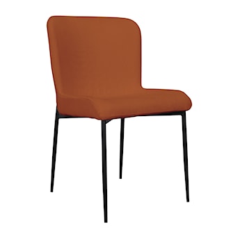 Krzesło tapicerowane Neul rudy sztruks na czarnych nogach