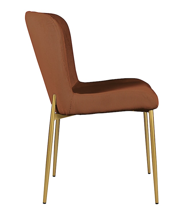 Krzesło tapicerowane Neul miedziany sztruks na złotych nogach  - zdjęcie 5