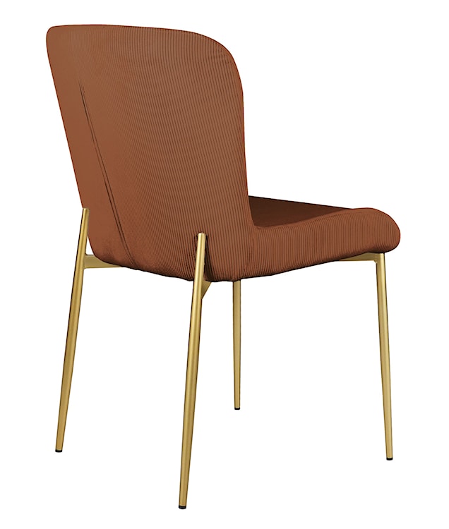 Krzesło tapicerowane Neul miedziany sztruks na złotych nogach  - zdjęcie 6