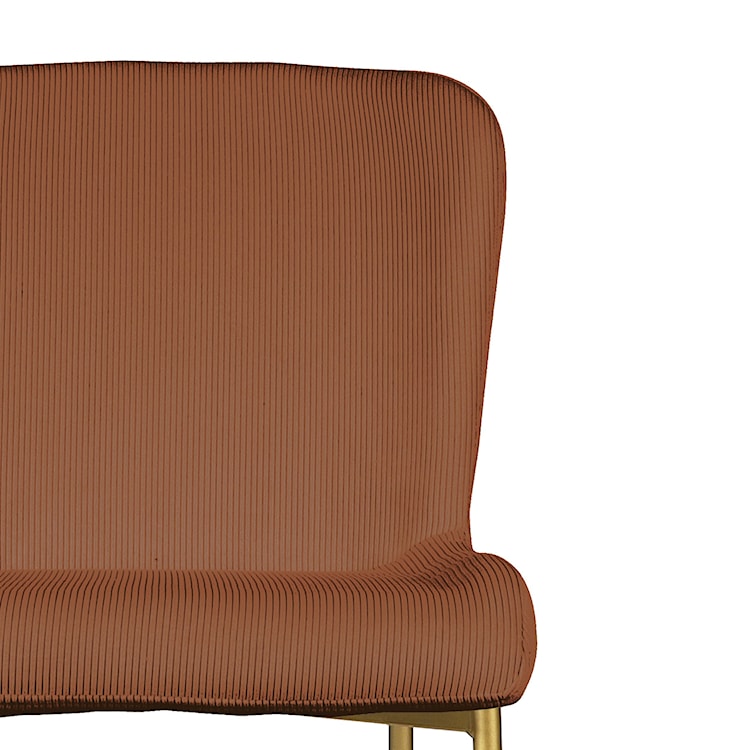 Krzesło tapicerowane Neul miedziany sztruks na złotych nogach  - zdjęcie 3