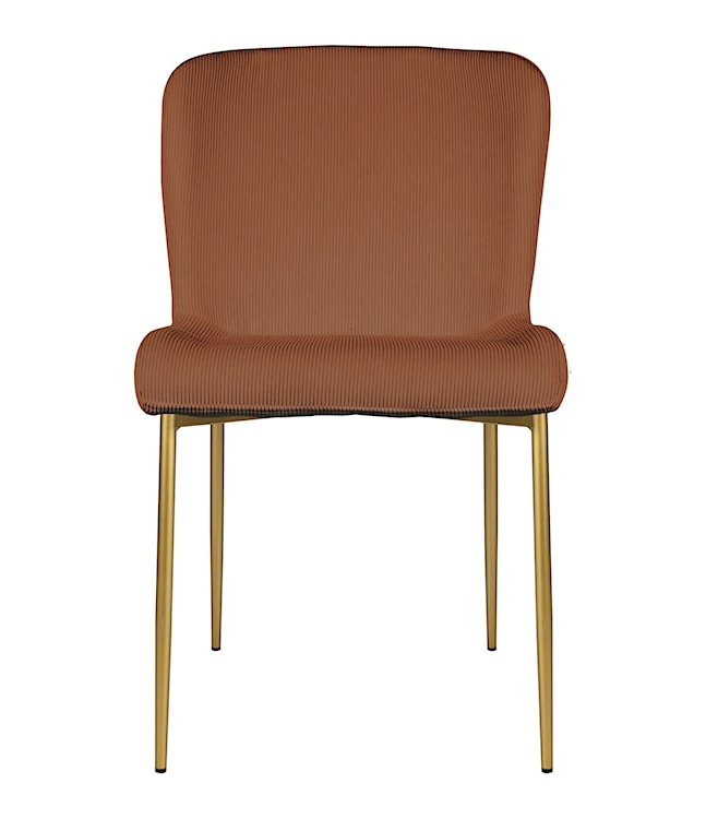 Krzesło tapicerowane Neul miedziany sztruks na złotych nogach  - zdjęcie 4