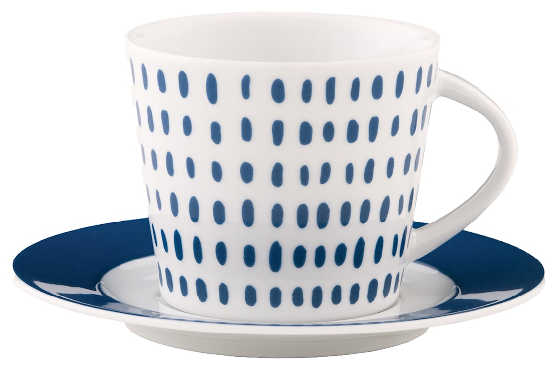 Zestaw filiżanek dla 6 os. porcelanowy Scandy Blue 300 ml biało-niebieskie  - zdjęcie 4