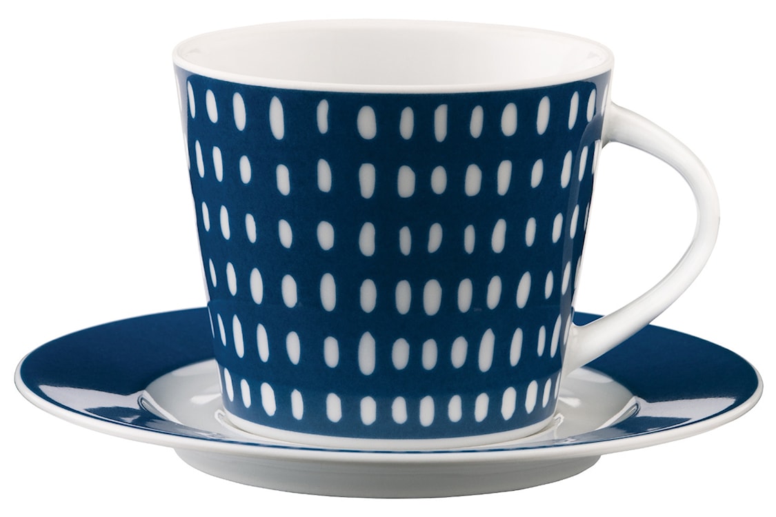 Zestaw filiżanek dla 6 os. porcelanowy Scandy Blue 300 ml biało-niebieskie  - zdjęcie 6