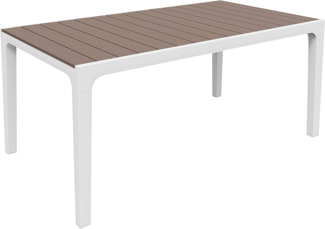 Zestaw ogrodowy Harmony Keter sześcioosobowy stół i krzesła brązowo-biały  - zdjęcie 9