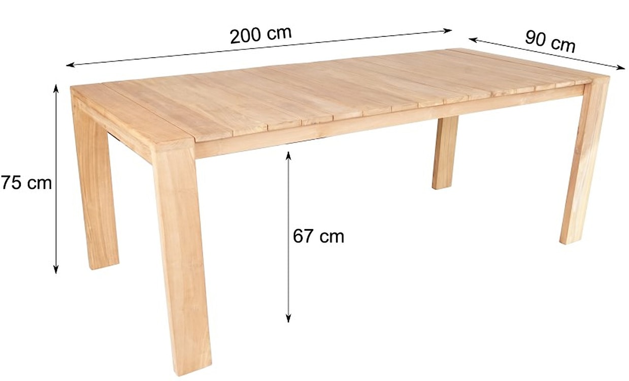 Stół do ogrodu Haphorts 200x90 cm drewno tekowe  - zdjęcie 3