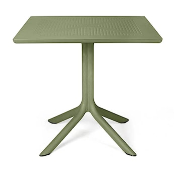 Stół ogrodowy kwadratowy Clip Nardi 80 cm z certyfikowanego tworzywa zielony